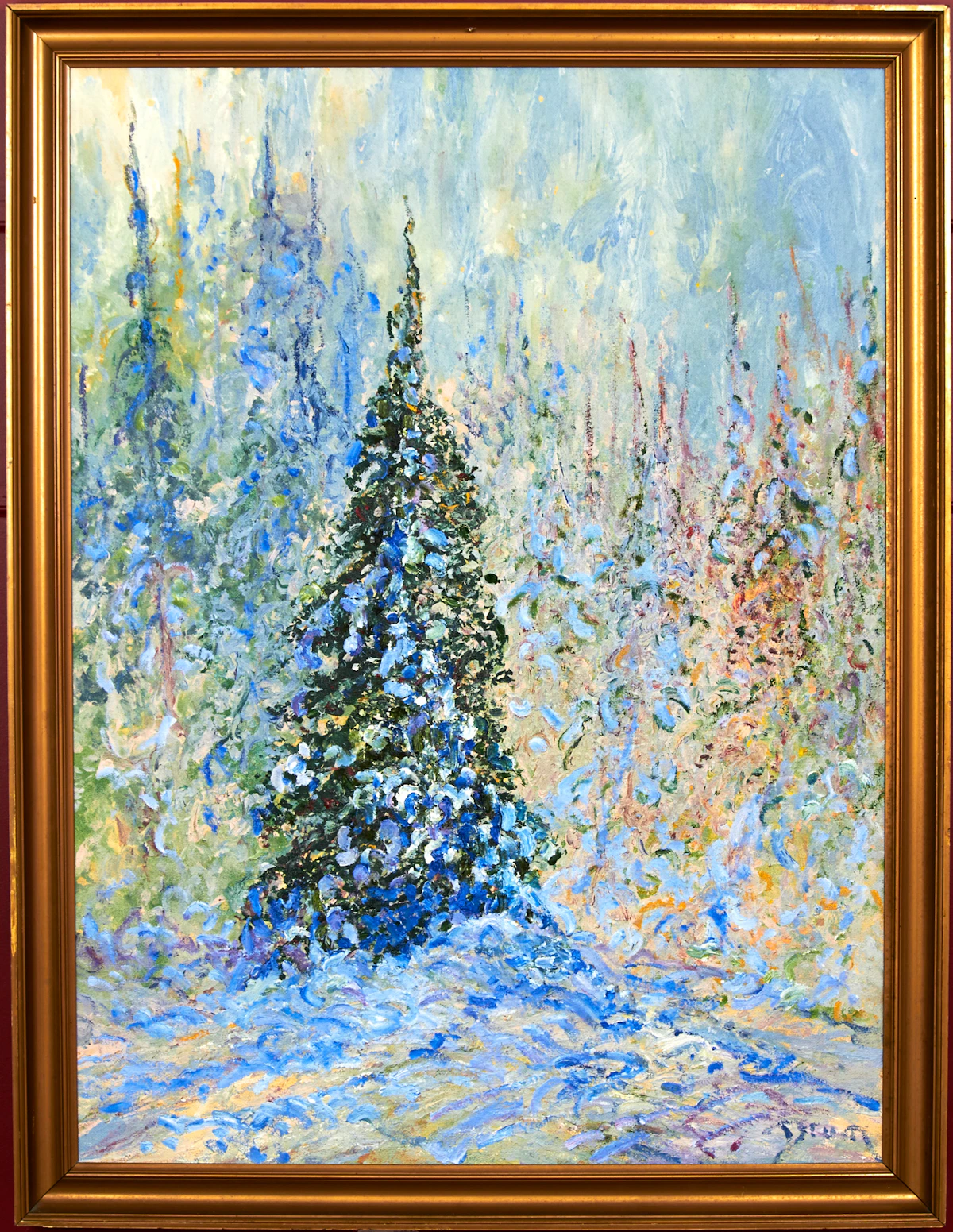 David Drum, Winter’s Mantle (Crystal Beach), oil on board