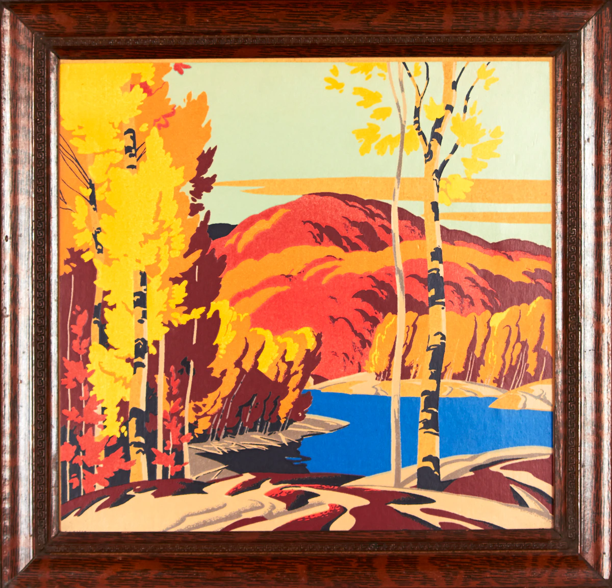 Alfred Joseph Casson, Lake in Fall, silkscreen on board