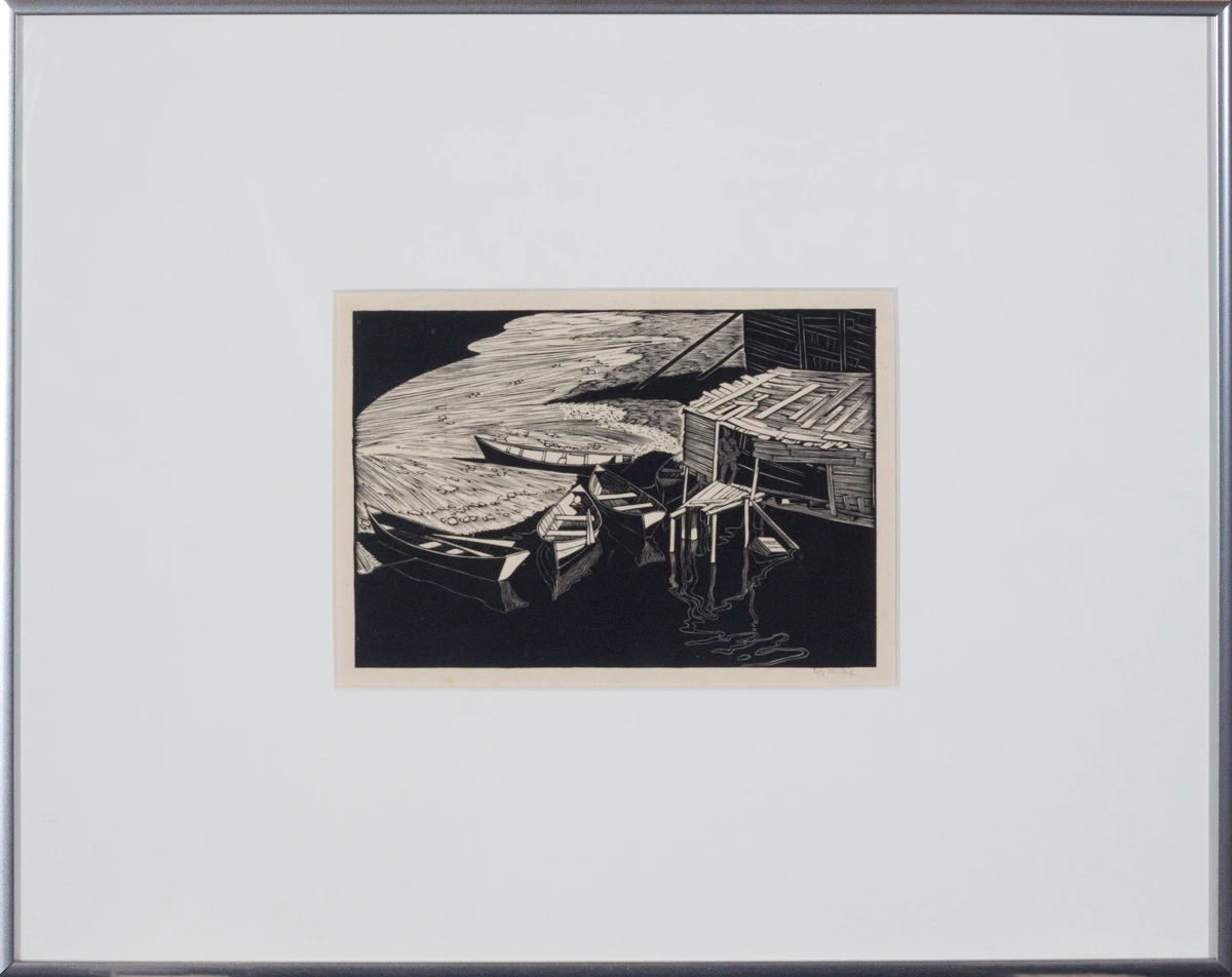 Walter Joseph Phillips, Snake Island, woodcut, 1931