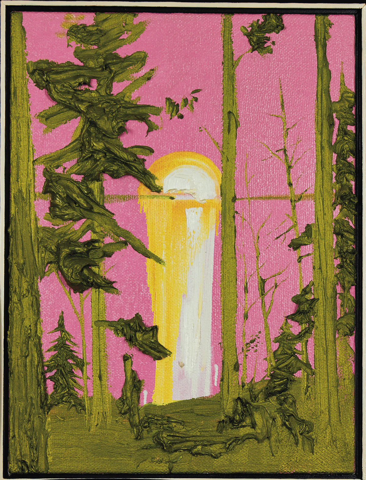 Kim Dorland, Untitled (Pink and Green Sunset), oil on linen on board, 2011