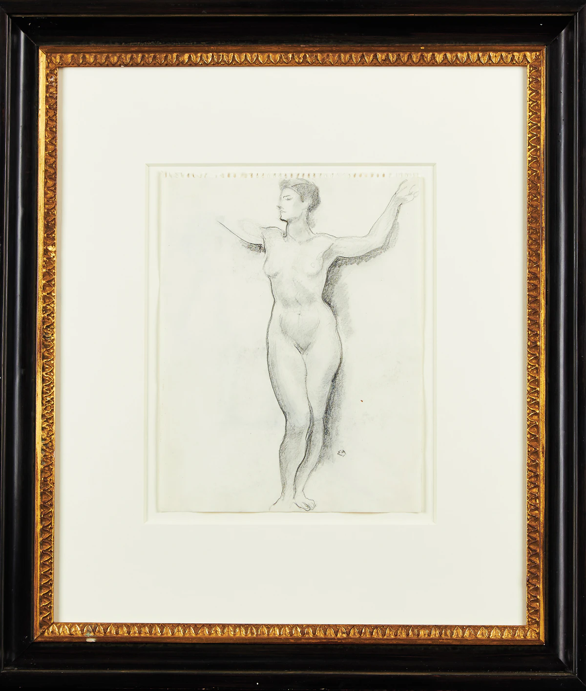 Edwin Headley Holgate, Nude, charcoal drawing