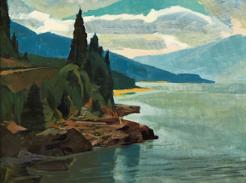Alan Caswell Collier, Shore of Kootenay Lake, B.C., oil on board - view 2