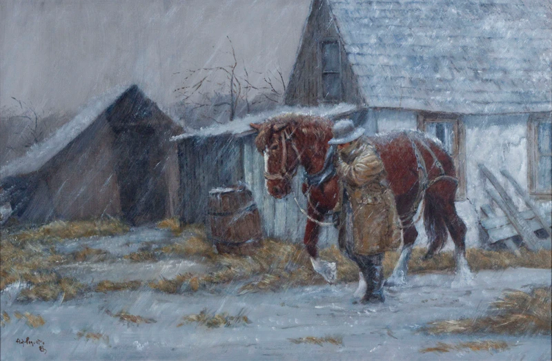 Armand Paquette, Downpour, alkyd on masonite, 1987 - view 2