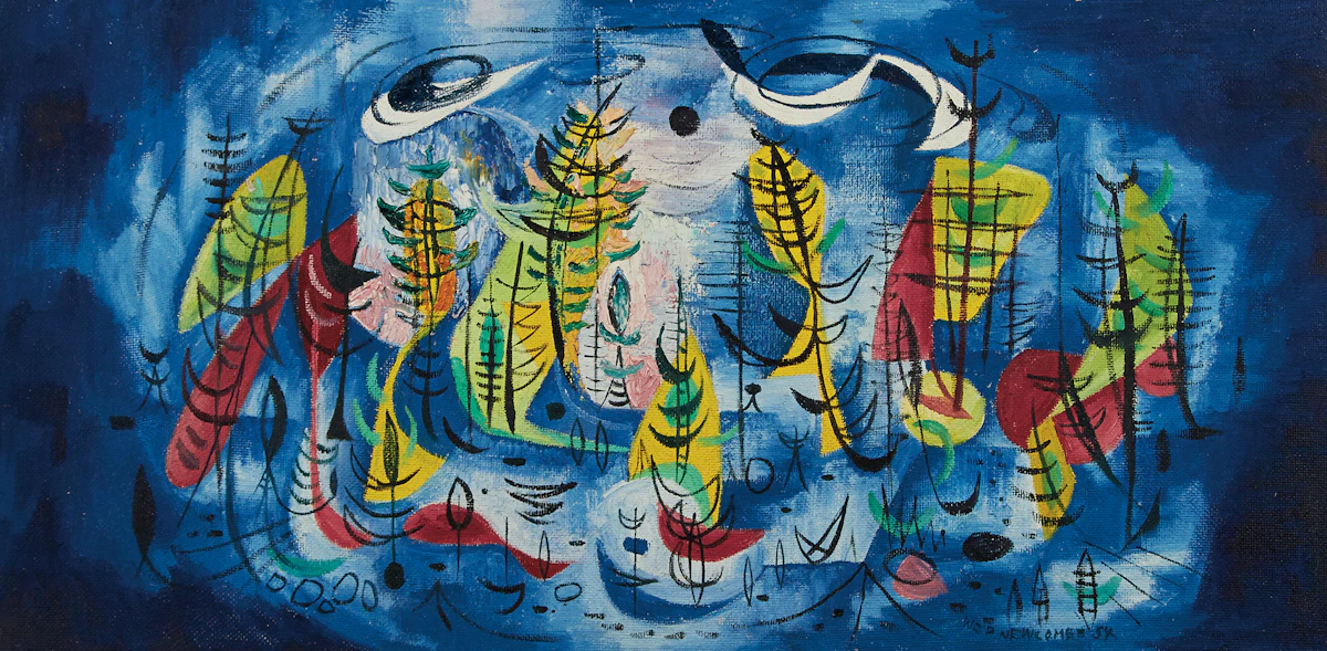 William John Bertram Newcombe, Abstract Landscape, oil on board, 1954