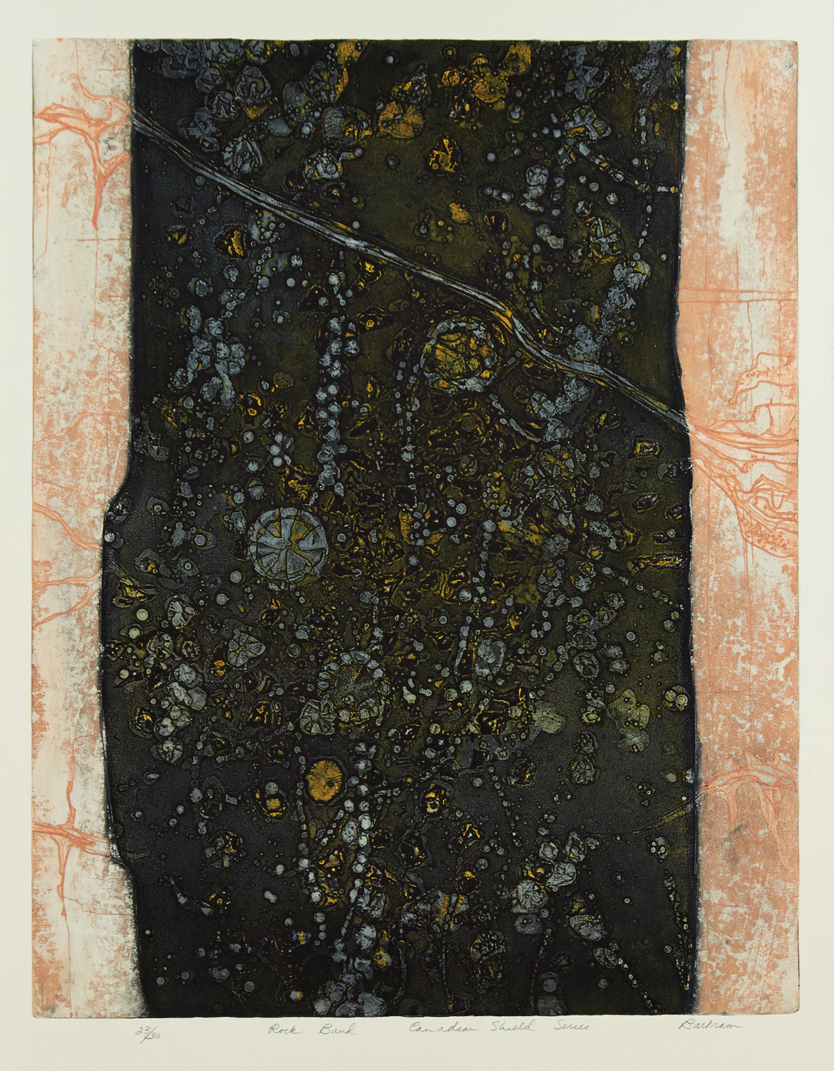 Edward John Bartram, Rock Band (Canadian Shield Series), colour aquatint