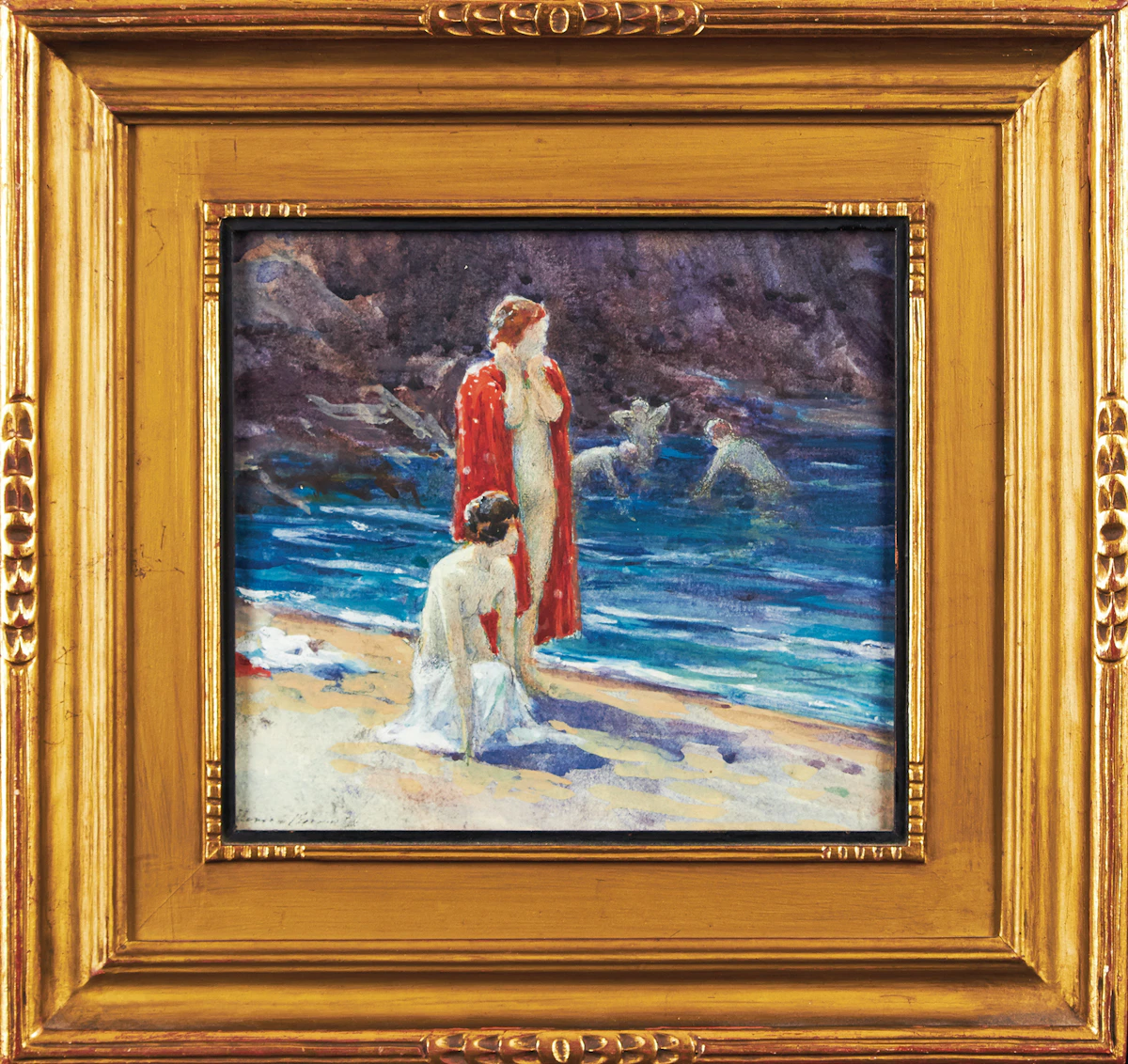Farquhar McGillivray Strachan Knowles, Bathers, watercolour