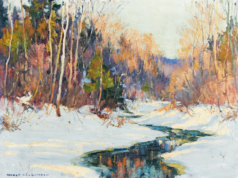 Manly Edward MacDonald, Winter Stream, oil on canvas - view 2