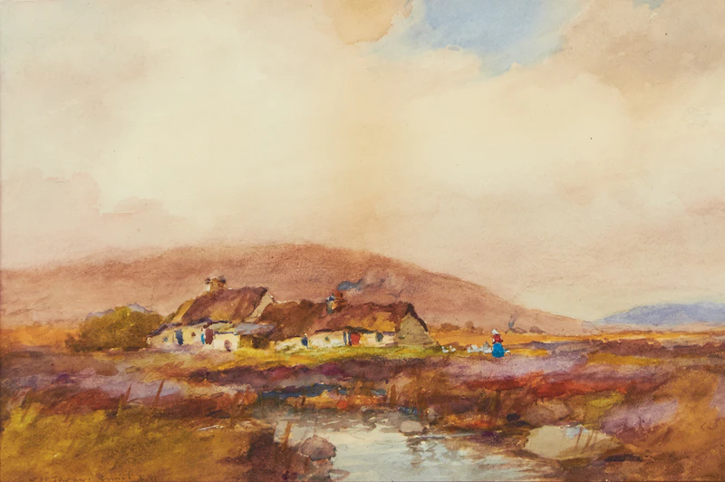 William St. Thomas Smith, Village Scene, watercolour - view 2