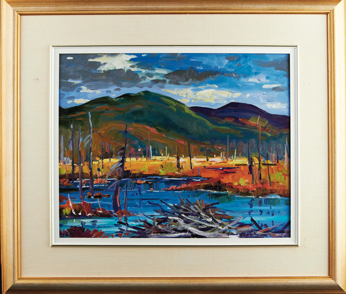 Bruno Côté, Beaver Dam, Lac a La Puce, oil on board