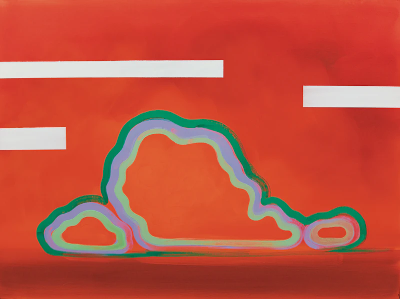 Wanda Koop, Green Zone (Brilliant Orange, White Interference), 2006, acrylic on canvas - view 2