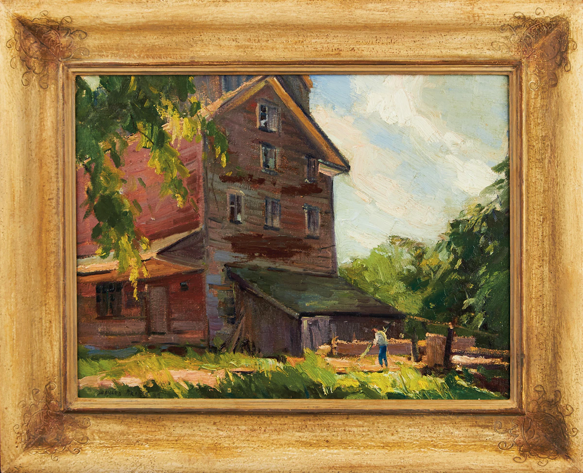 Frank Leonard Brooks, Mill at Meadowvale, Ontario, oil on canvas board, 1939