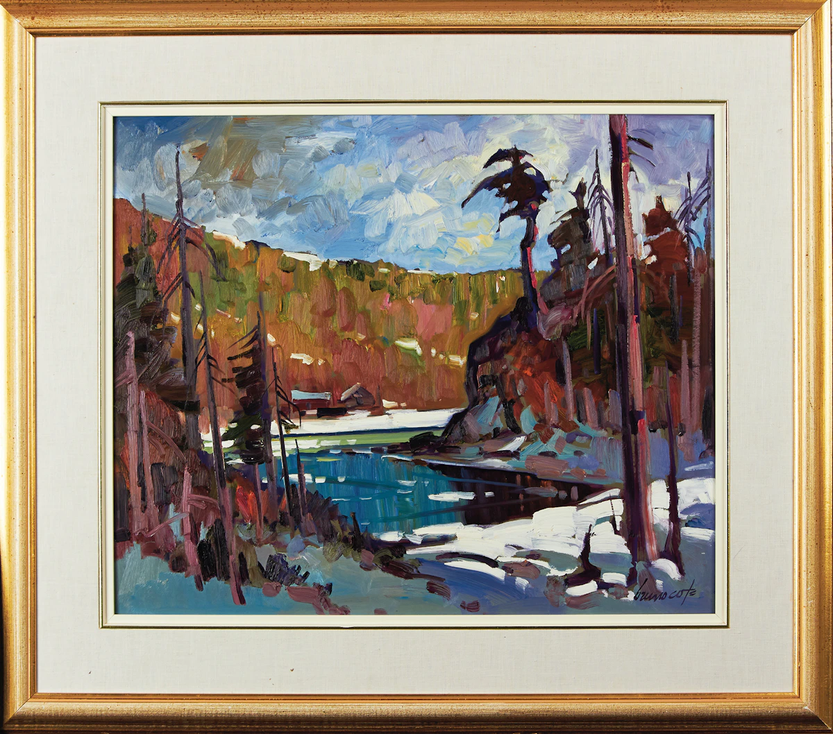 Bruno Côté, Printemps, Manicouagan, oil on board