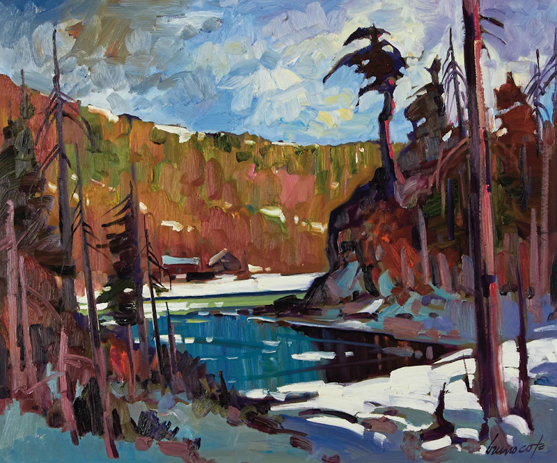 Bruno Côté, Printemps, Manicouagan, oil on board - view 2