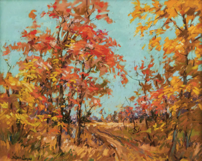 Berthe Des Clayes, Fall Scene, pastel - view 2