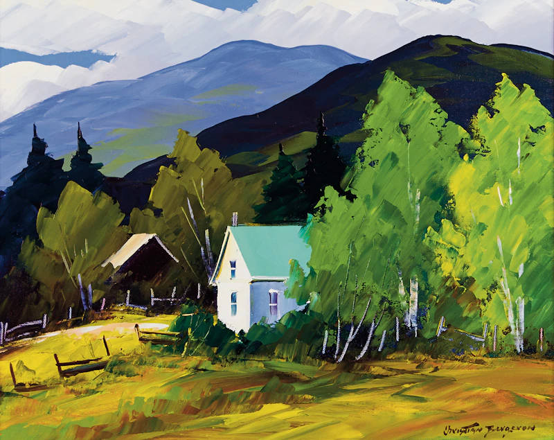 Christian Bergeron, Scène d’été, oil on canvas - view 2
