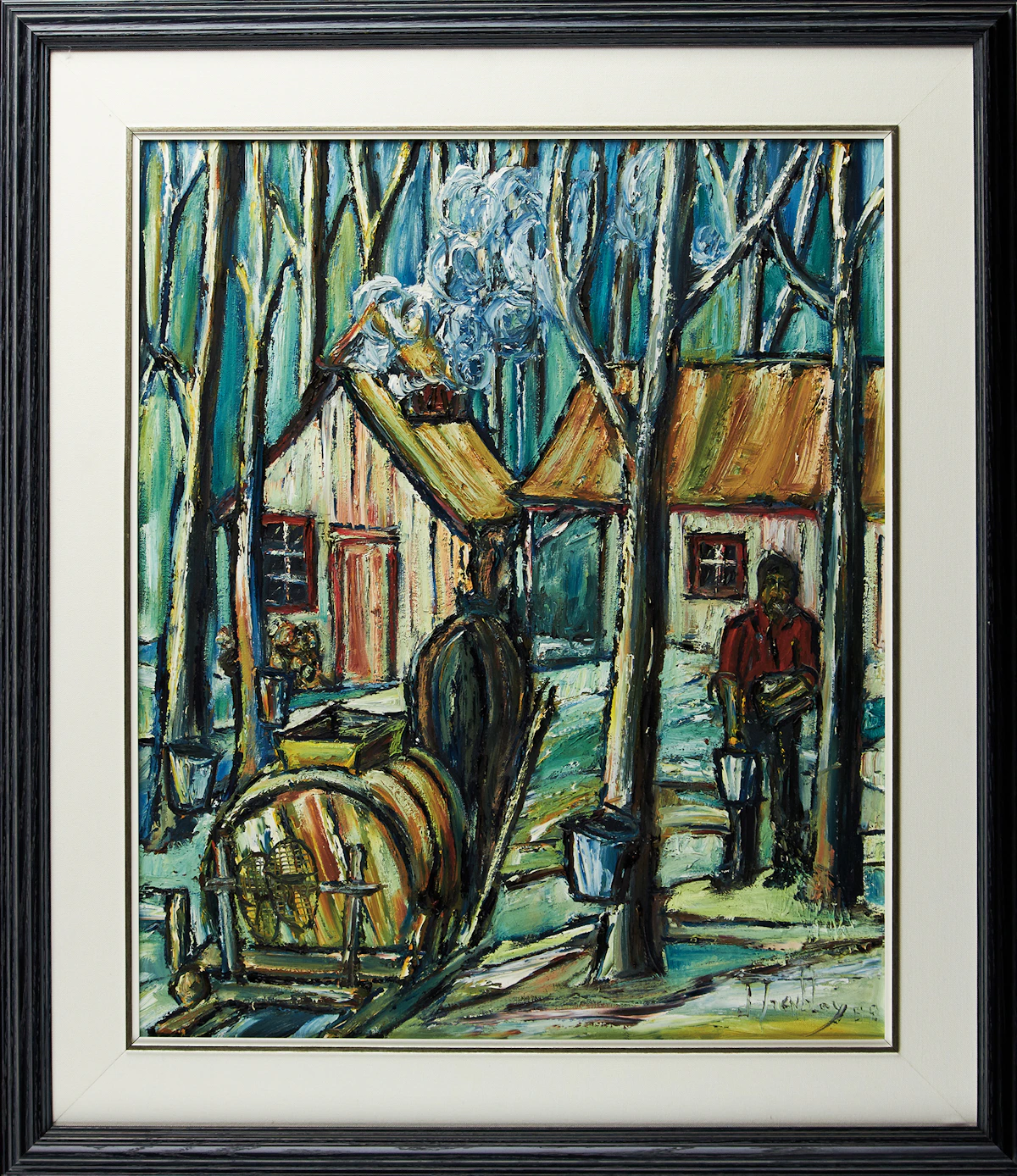 Jacques Tremblay, Cabane à sucre, oil on canvas