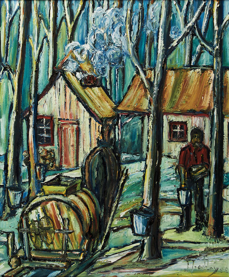 Jacques Tremblay, Cabane à sucre, oil on canvas - view 2