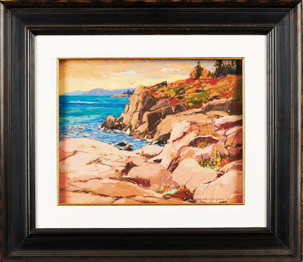 Horace Champagne, Pink Granite Cliffs At Cap Bon Desire (Near Tadoussac, Quebec), 1997, pastel