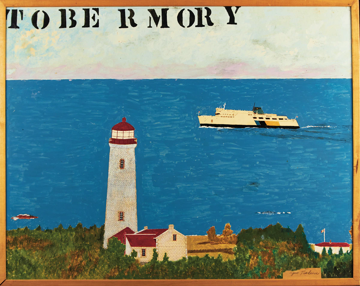 Angus Trudeau, Tobermory, 1977, mixed media on card