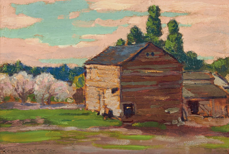 Frank Hans Johnston, The Old Barn, oil on panel - view 2