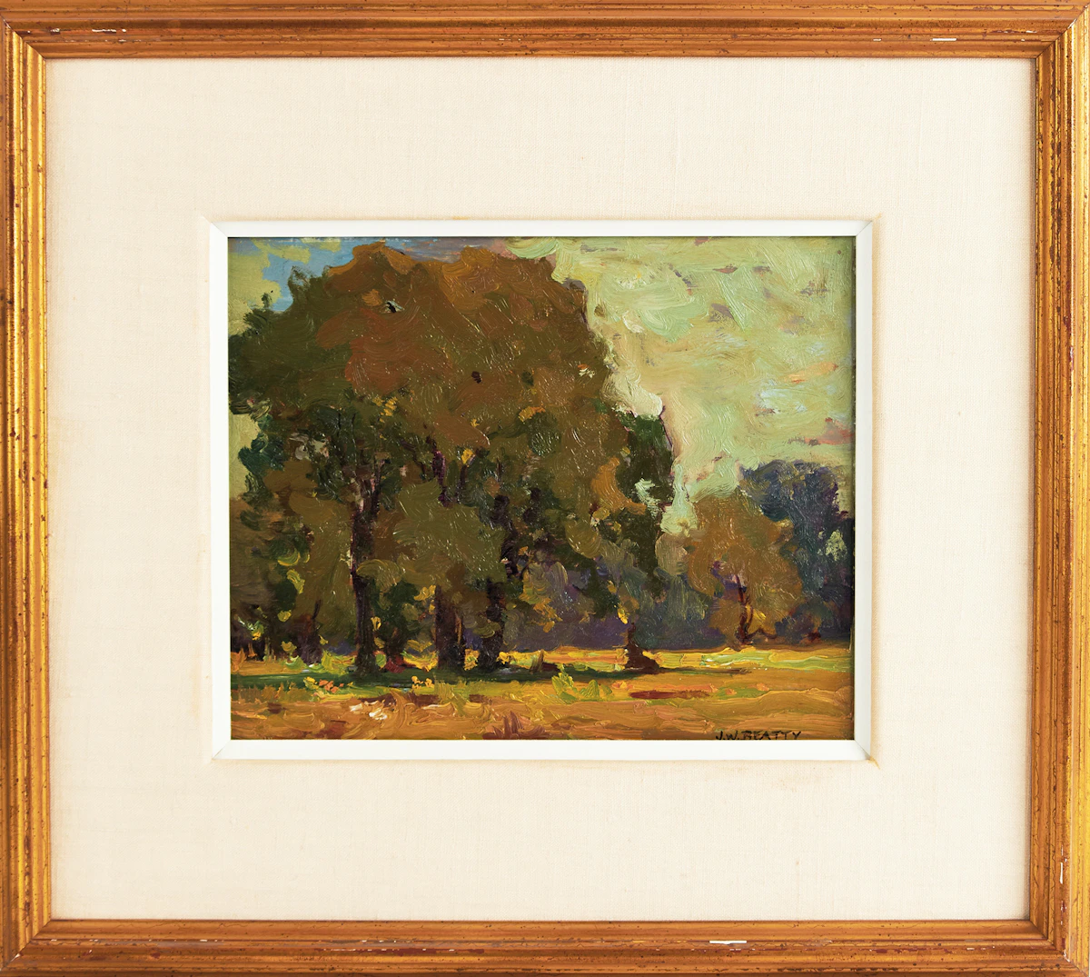 John William Beatty, Summer Landscape, oil on panel