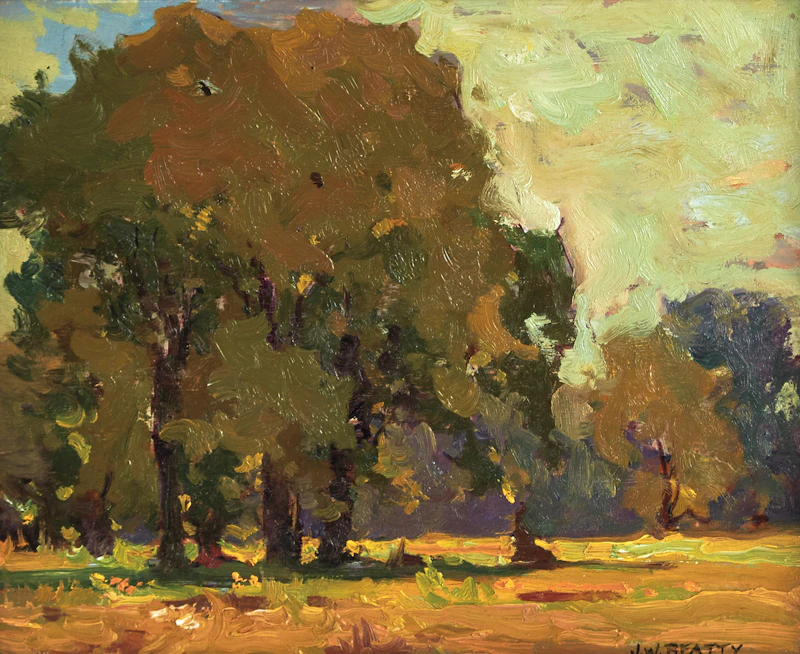 John William Beatty, Summer Landscape, oil on panel - view 2