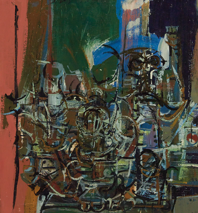 Harold Barling Town, Oasis, oil and lucite on board, 1955 - view 2