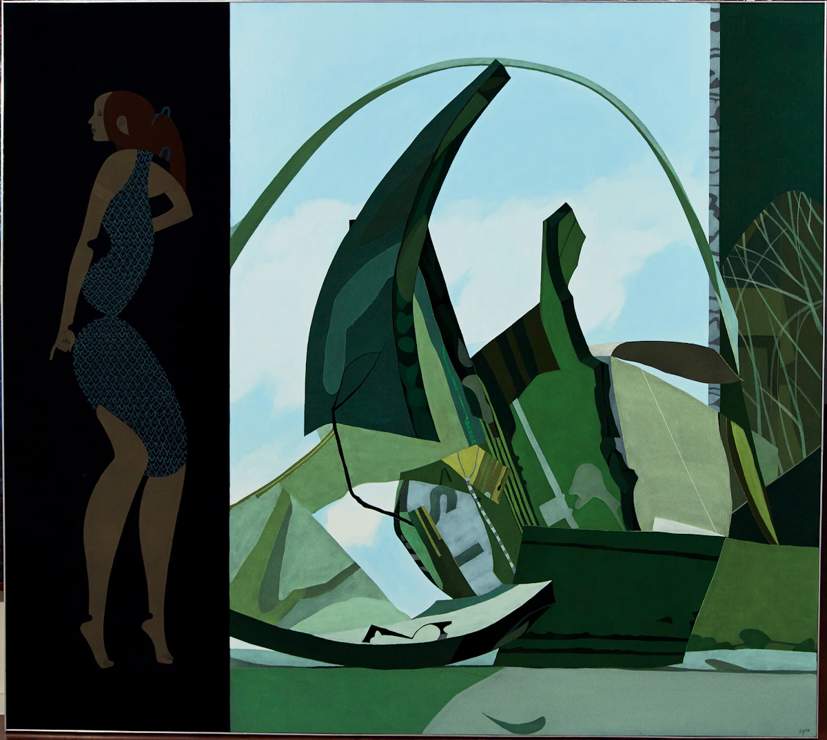 Ivan Kenneth Eyre, Green Ledge, 1972, acrylic and oil on canvas