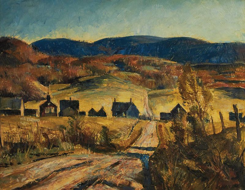 Joseph Sidney Hallam, Road to Lac Phillip, 1947, oil on board - view 2