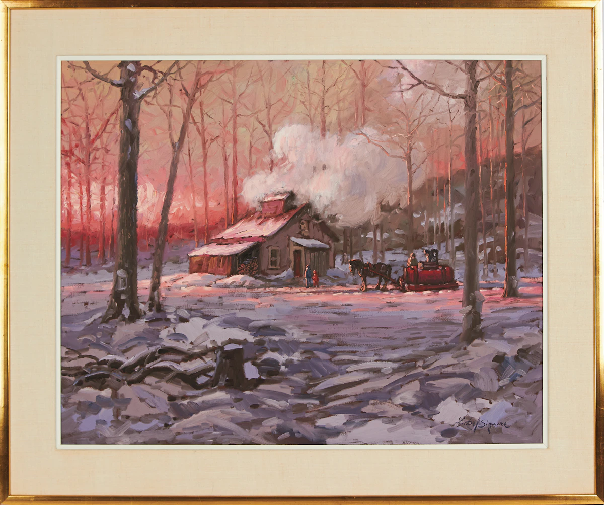 Littorio Del Signore, La cabane familiale, oil on canvas, 1989