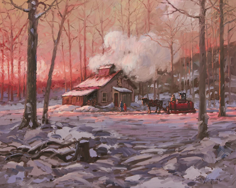 Littorio Del Signore, La cabane familiale, oil on canvas, 1989 - view 2