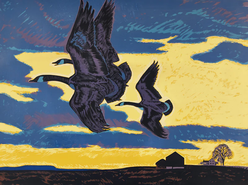 Thoreau MacDonald, Wild Geese, serigraph, circa 1950 - view 2