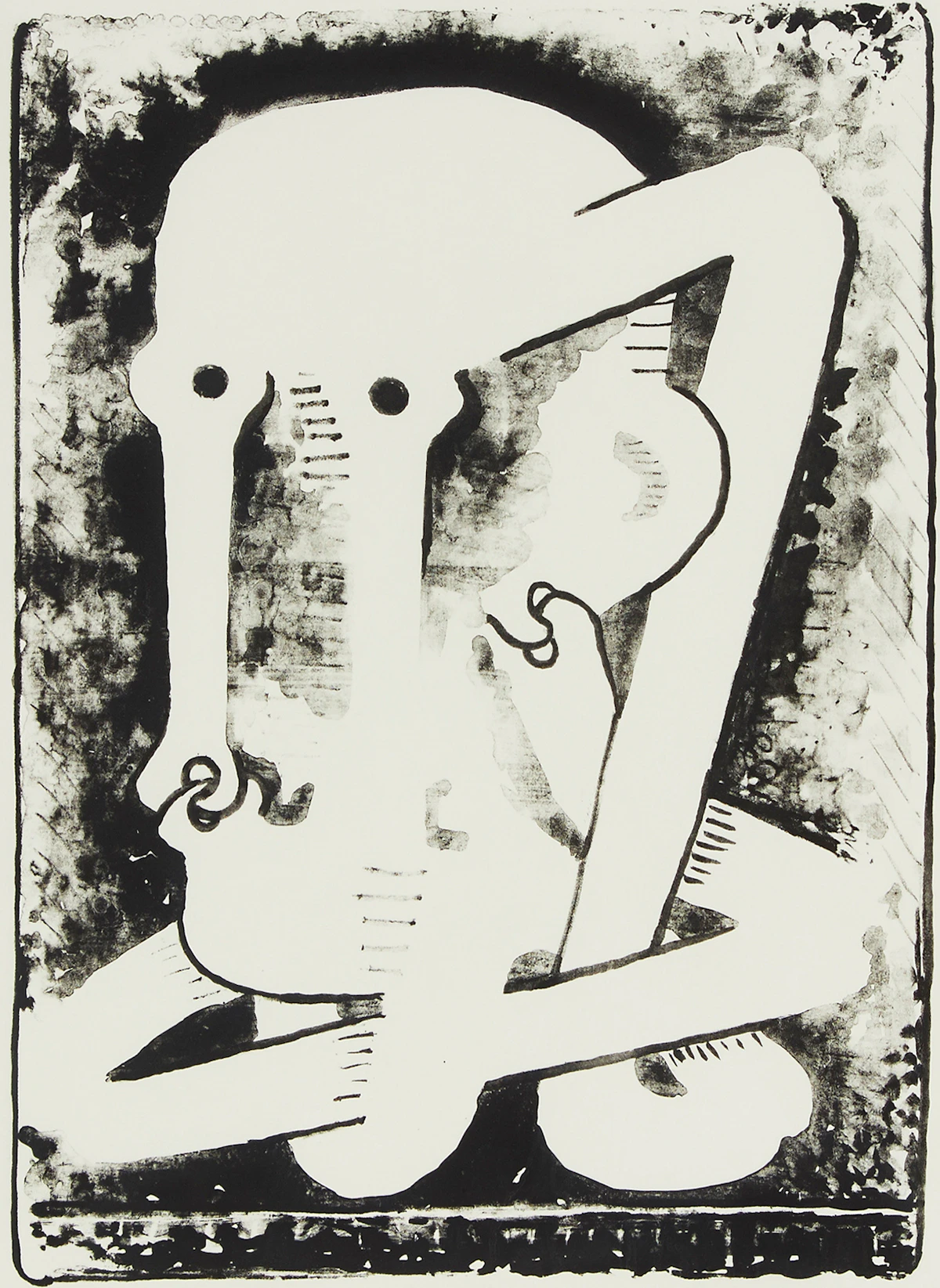 Sorel Etrog, Meditation I, lithograph, 1968