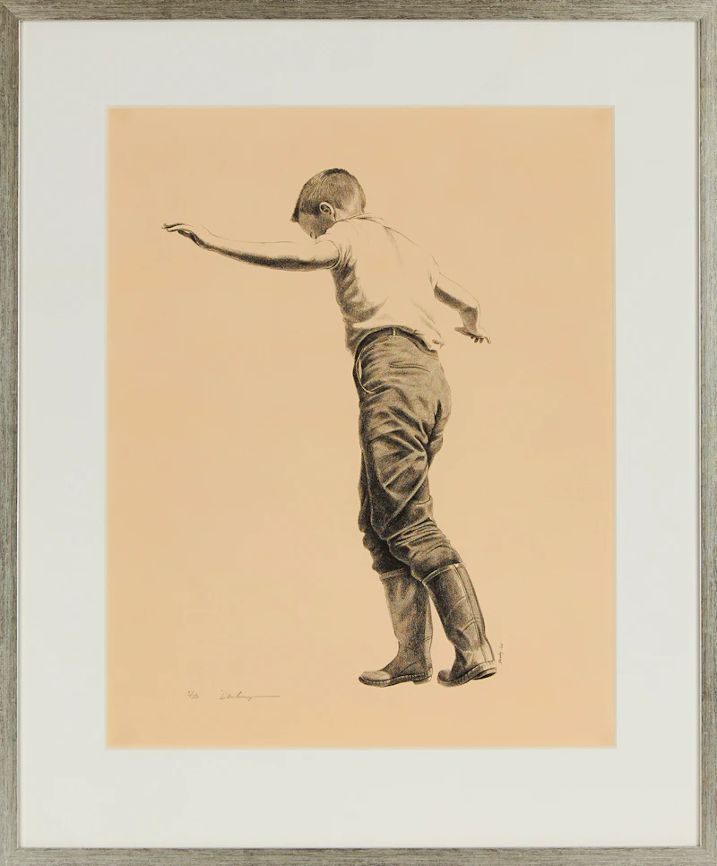 Kenneth Danby, Boy on the Fence, lithograph, 1965 - view 2