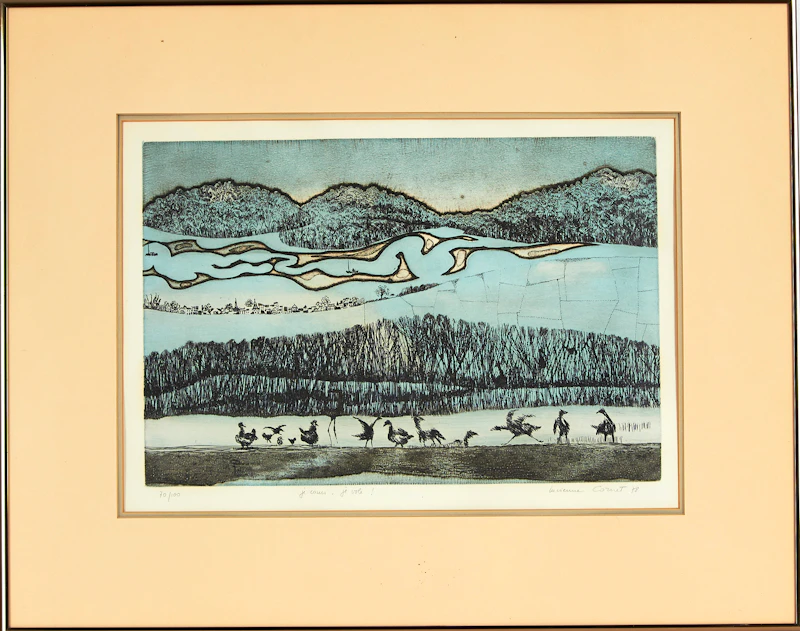Lucienne Cornet, Je Cours, Je Vole!, etching, 1978 - view 2