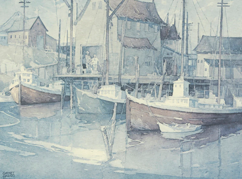 William Garnet Hazard, Harbour Morning; Village Mill, two prints - view 2