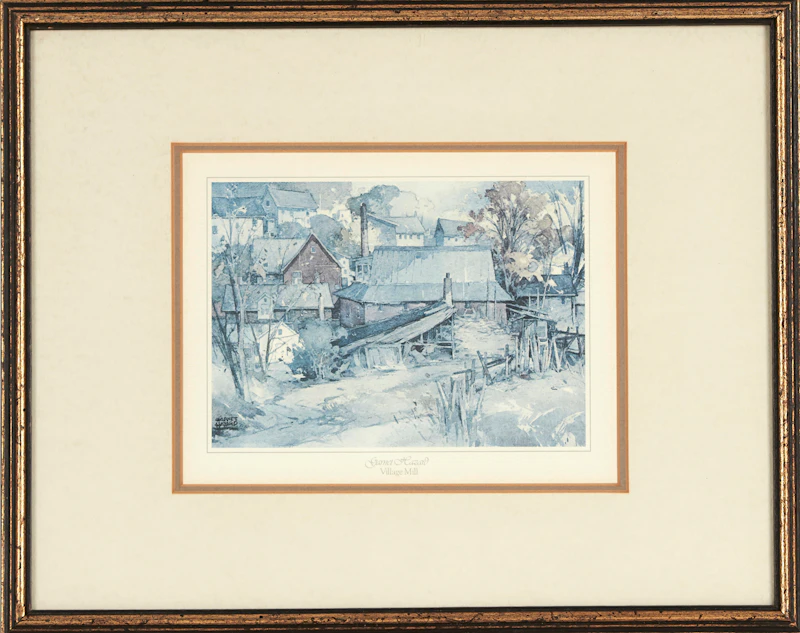William Garnet Hazard, Harbour Morning; Village Mill, two prints - view 3