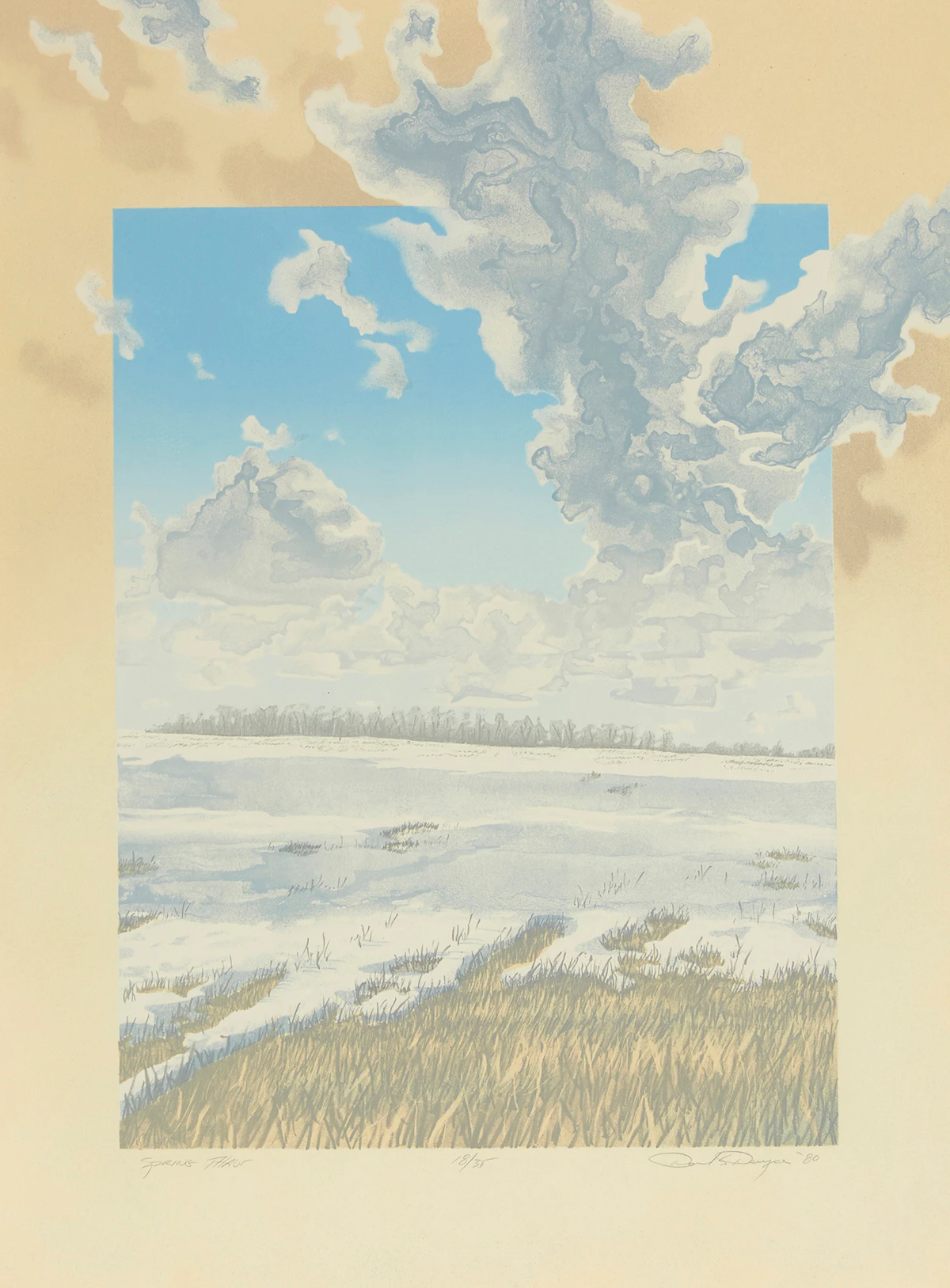 David Denyse, Spring Thaw, lithograph, 1980