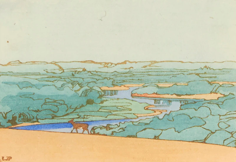 Walter Joseph Phillips, Manitoba Landscape, colour woodcut - view 2