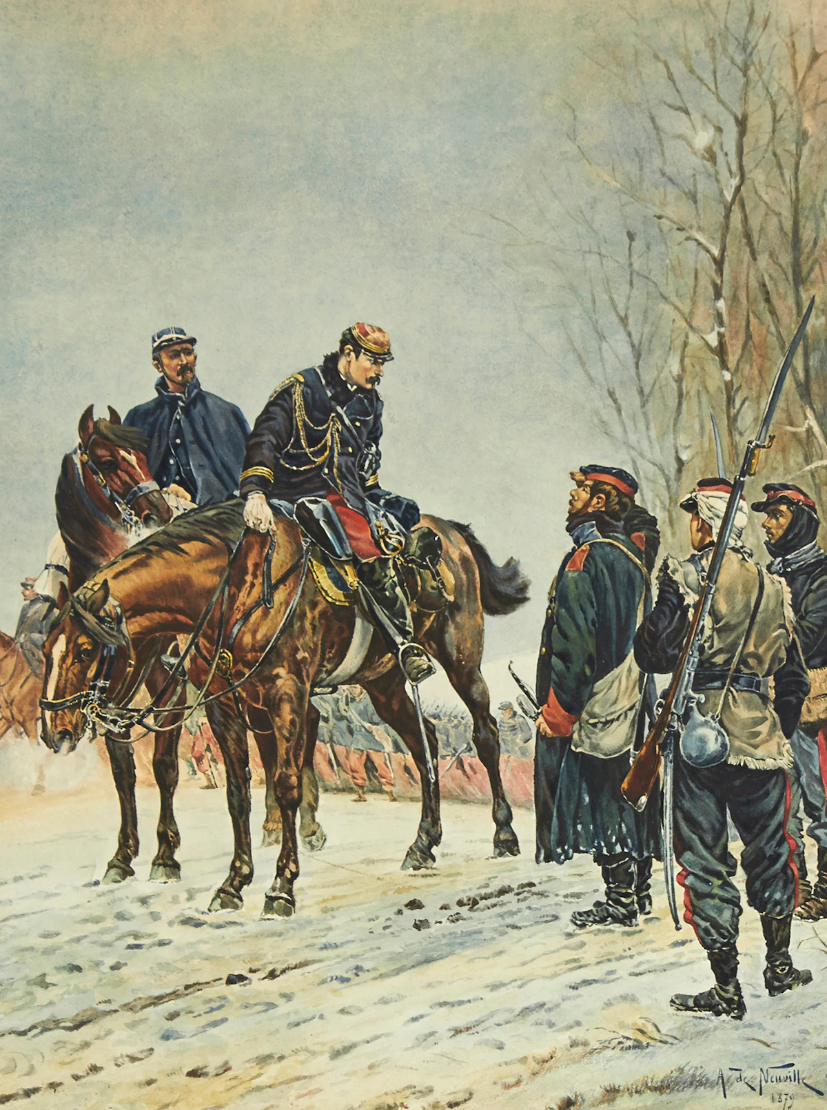 Alphonse Marie Adolphe de Neuville, Les Soldats, watercolour and gouache on paper