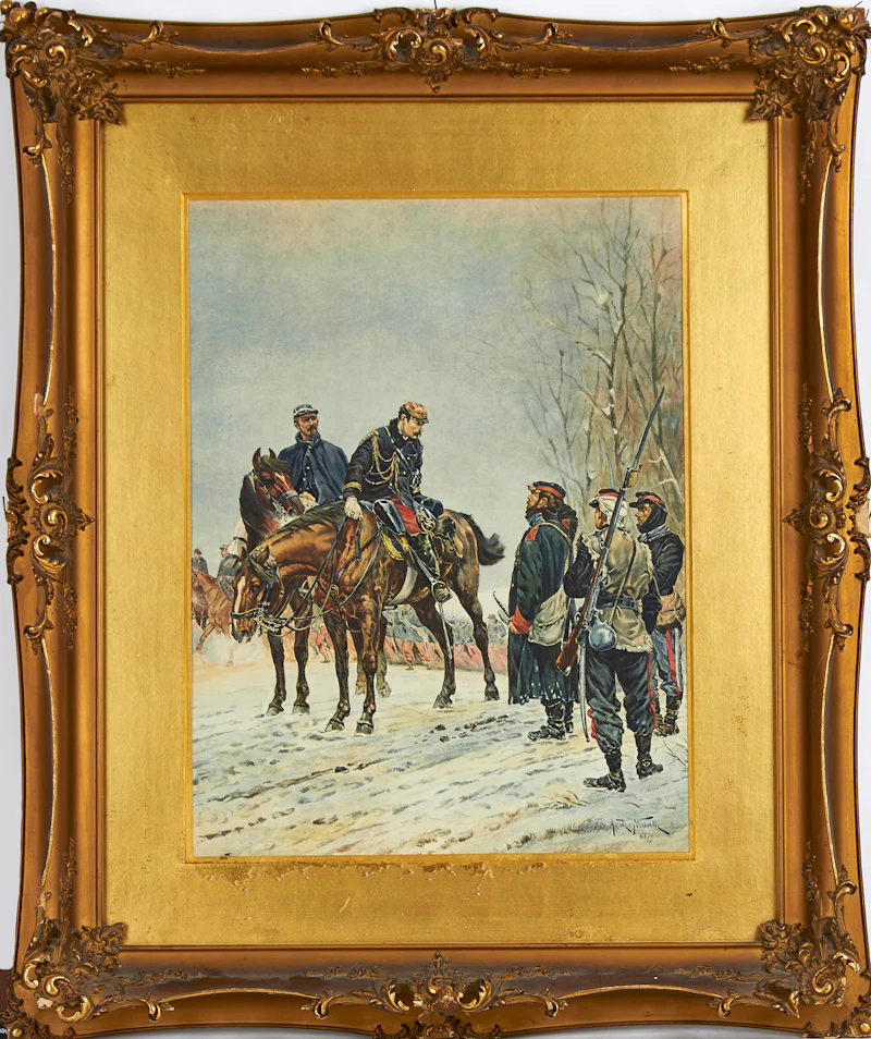 Alphonse Marie Adolphe de Neuville, Les Soldats, watercolour and gouache on paper - view 2