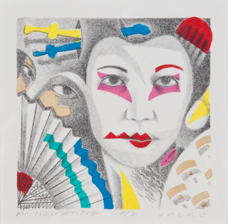 Andrew Valko, Three Artworks: Culminating; Kissing; Anticipating, lithograph and stencil - view 9