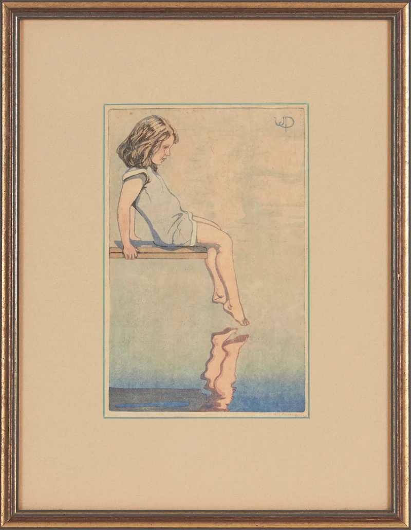 Walter Joseph Phillips, The Diving Board, colour woodcut - view 2
