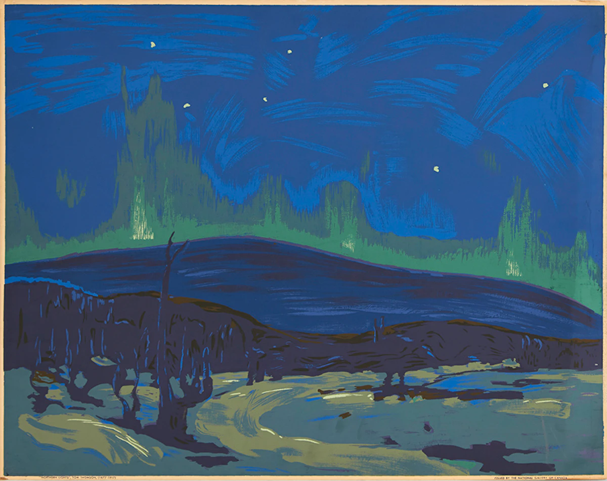 Tom Thomson, Northern Lights, sampson-matthews silkscreen
