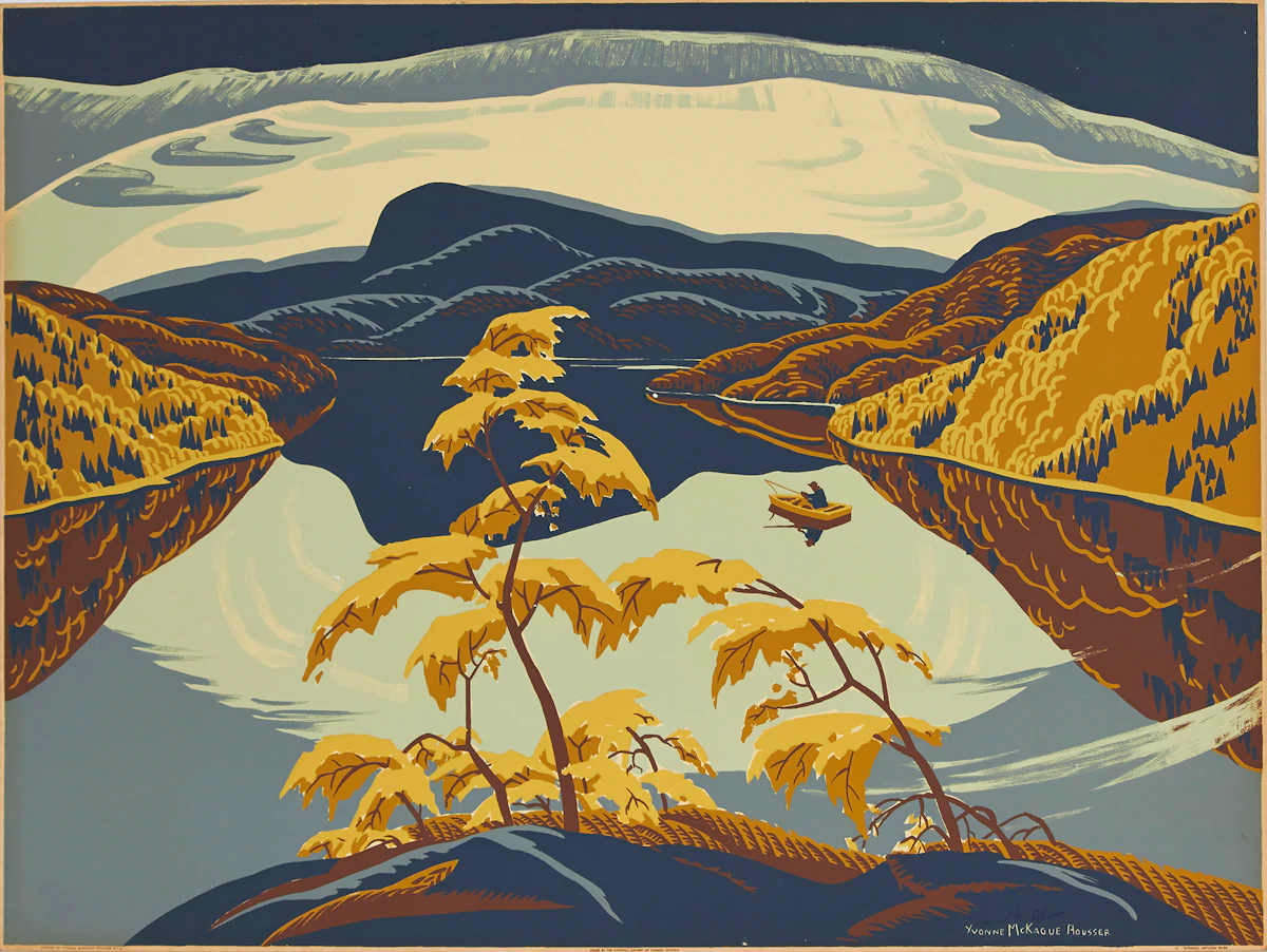 Yvonne McKague Housser, Evening, Nipigon River, sampson-matthews silkscreen