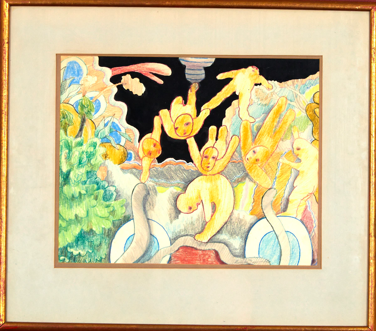 Louis de Niverville, Whimsical Scene, mixed media