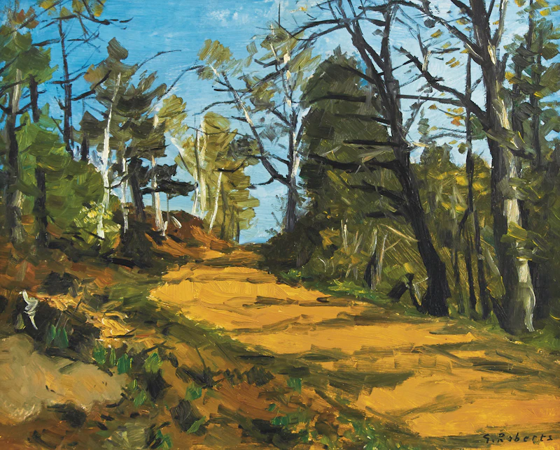 William Goodridge Roberts, Sunlit Path, oil on board, circa 1950 - view 2