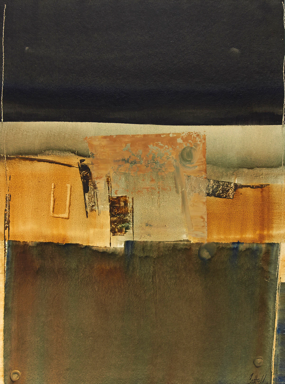Raymond Victor Cattell, The Marked Stone, mixed media on board