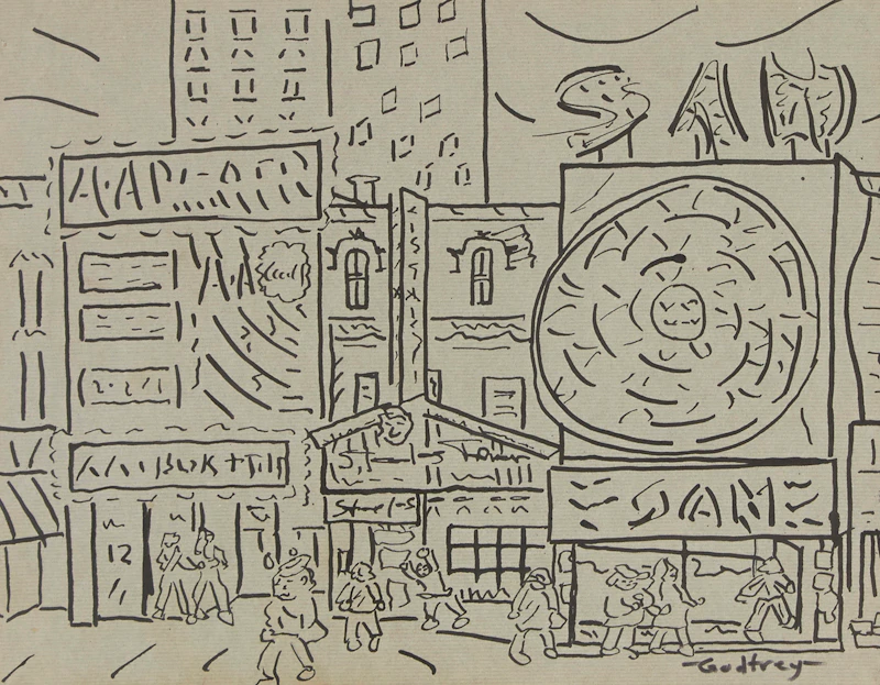 Untitled (”Yonge Street Scene”); Untitled (”Airport Scene”) by John Godfrey