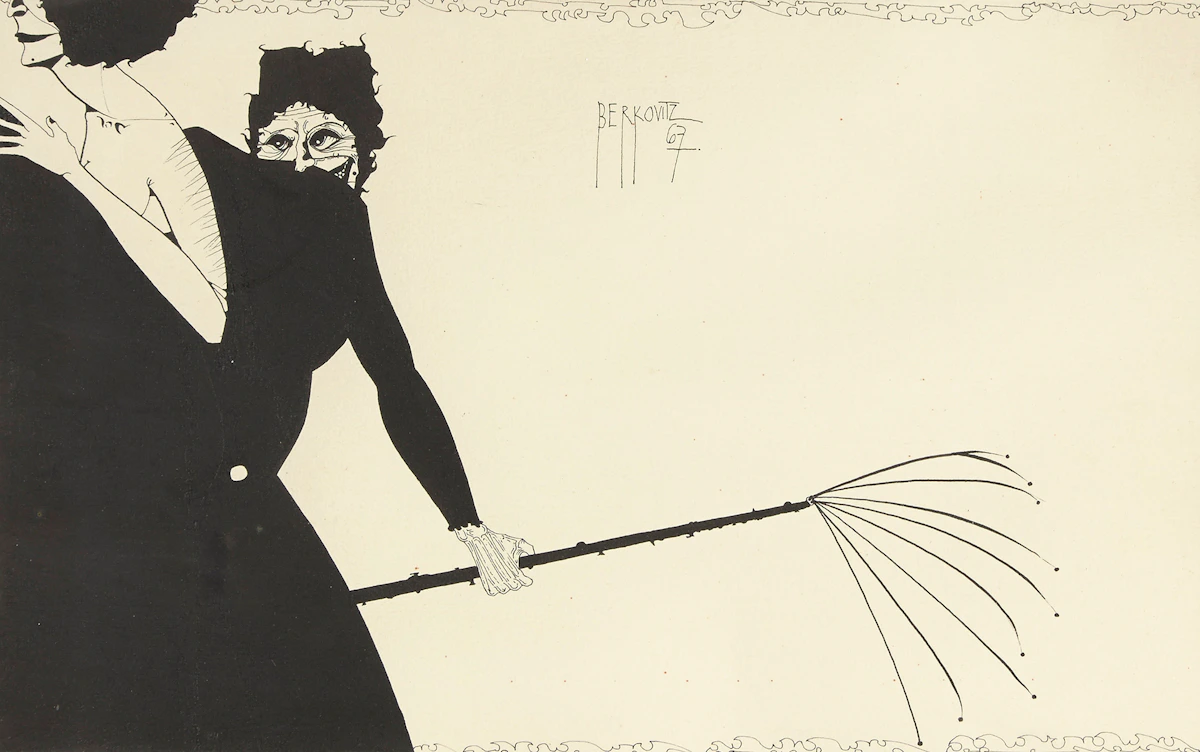 Martin Berkovitz, Adventures of an Old Lady #3, ink drawing, 1967